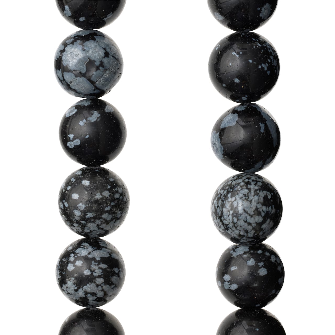 Perles rondes en jaspe noir et gris de Bead Landing, 10 mm